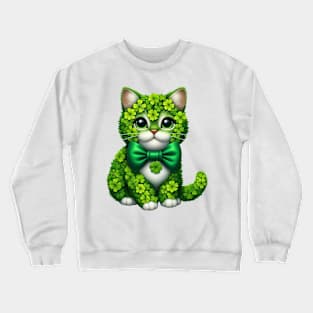 Clover American Shorthair Cat St Patricks Day Crewneck Sweatshirt